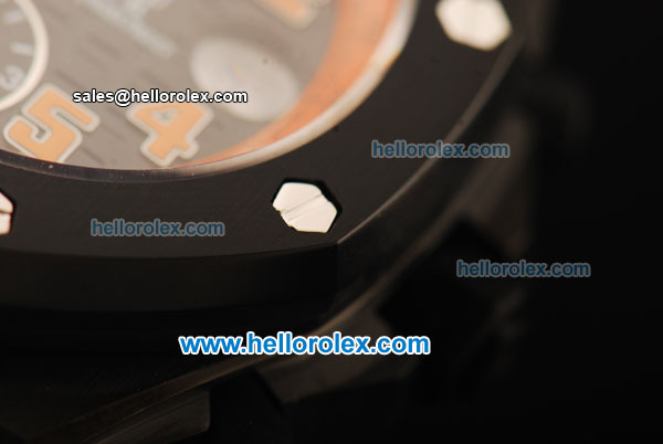 Audemars Piguet Royal Oak Offshore Chronograph Swiss Valjoux 7750 Automatic Movement PVD Case with Black Leather Strap-Run 12@Sec - Click Image to Close